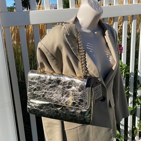 Rocco Barocco Handbags - Rocco Barocco Gold Italian Brand Bag NWT